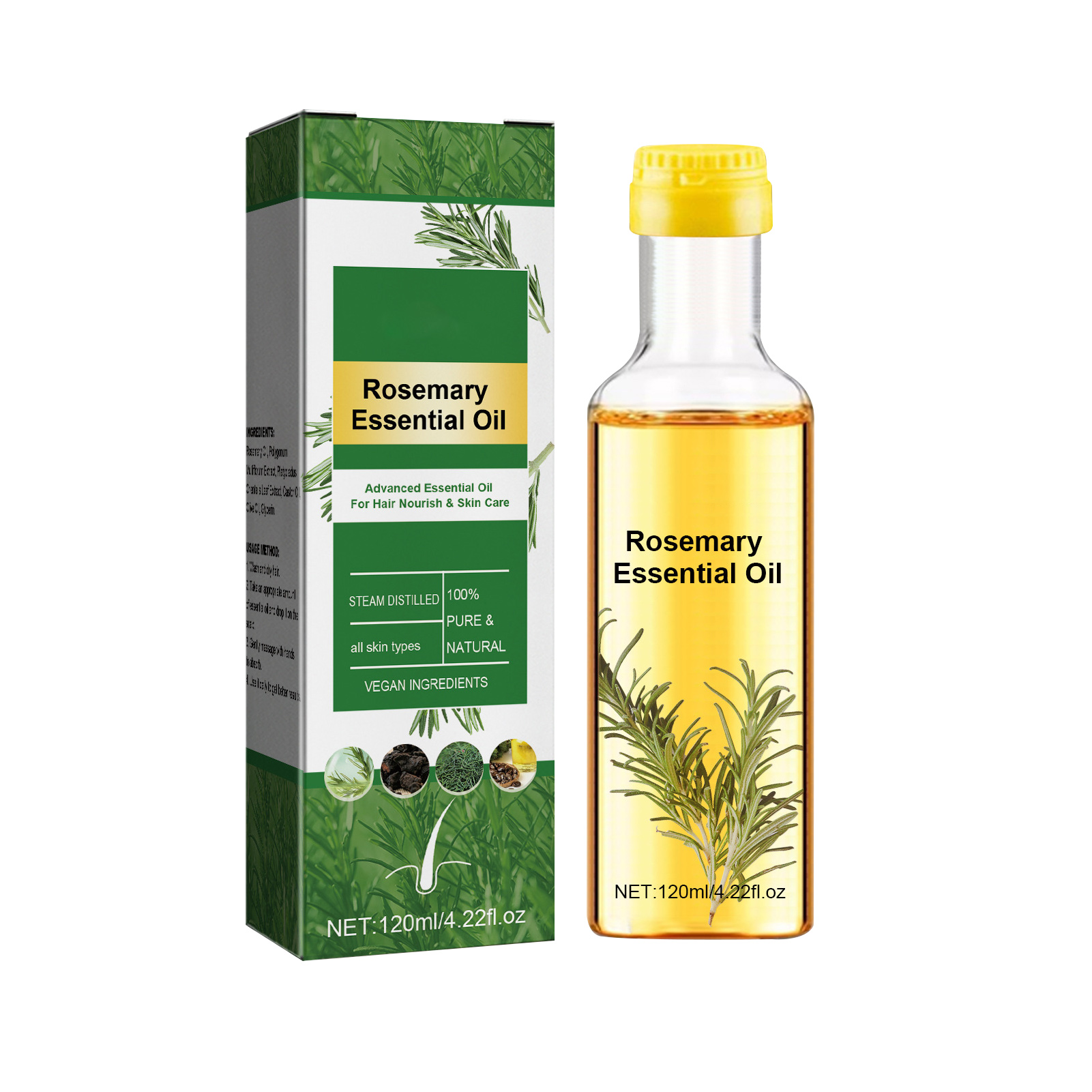 Hair Care Natural Ingredients - Olejek eteryczny rozmarynowy Rozmaryn Pielęgnacja włosów